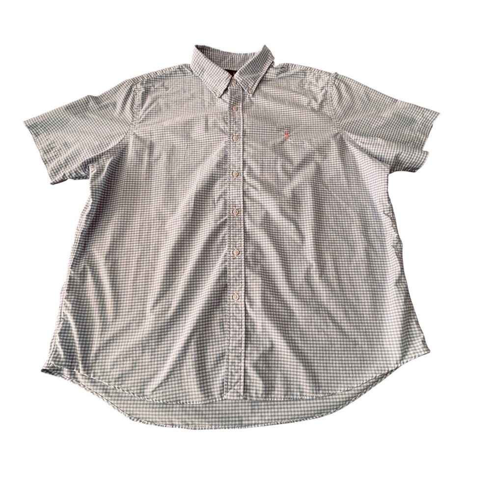 Ralph Lauren Mens XXL Classic Fit Performance Plaid Short Sleeve Button Shirt